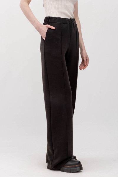Брюки трикотажні прямі чорного кольору Солюс 02