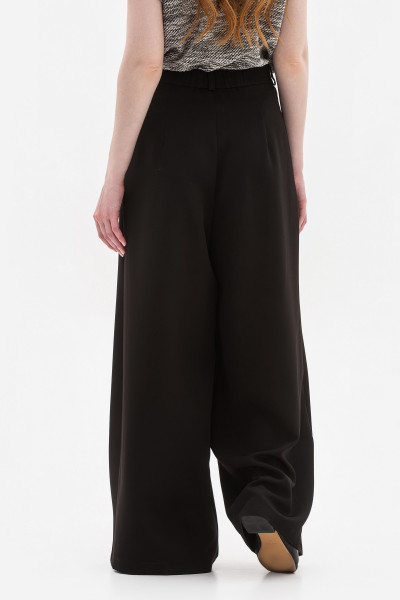 Широкі брюки з костюмної тканини чорного кольору Ліама 04