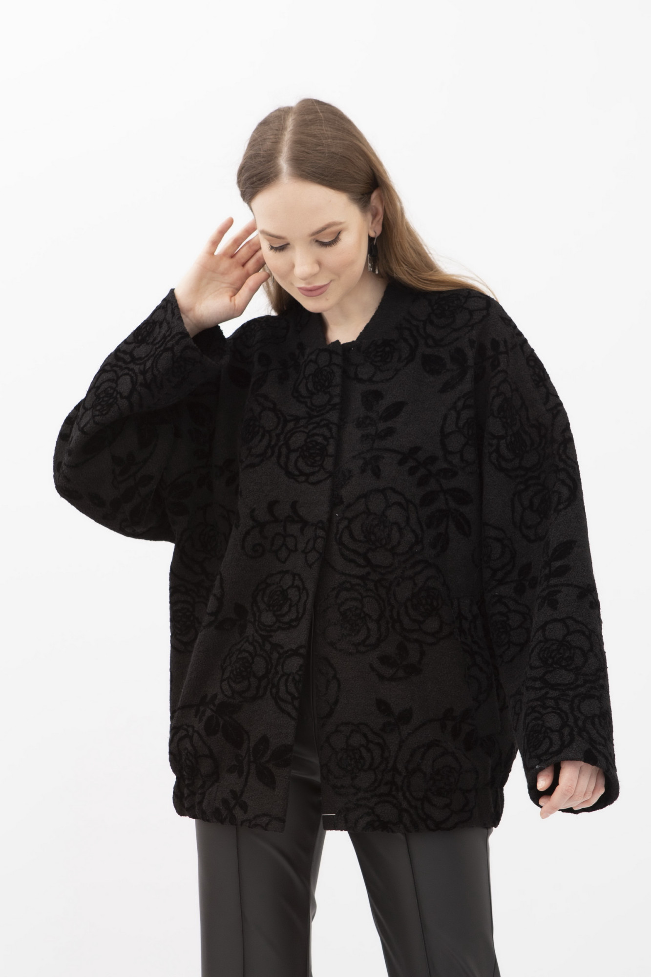 Куртка -бомбер прямого крою чорна Мірем