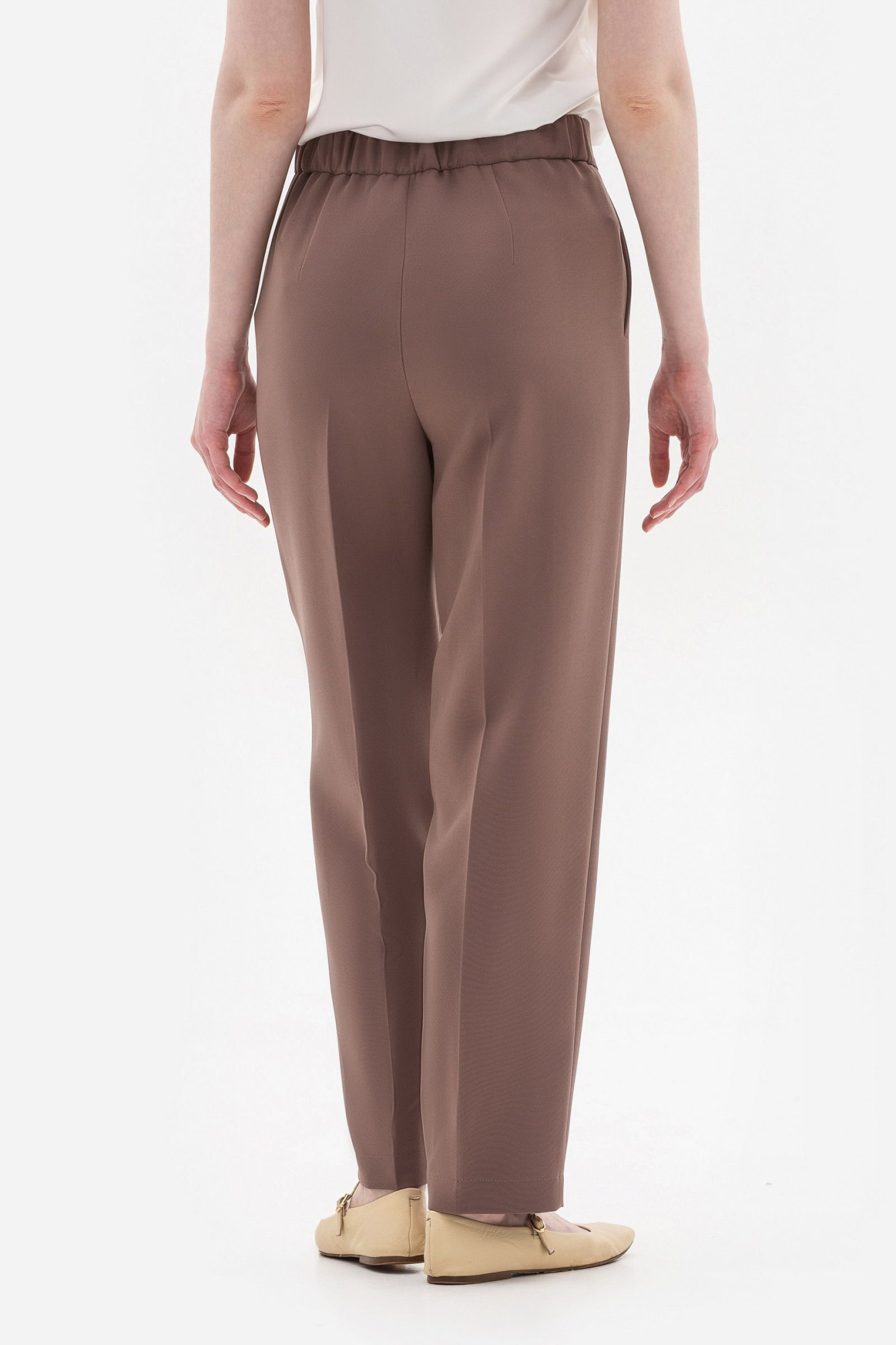 Прямі брюки з костюмної тканини коричневого  кольору Уніта 03