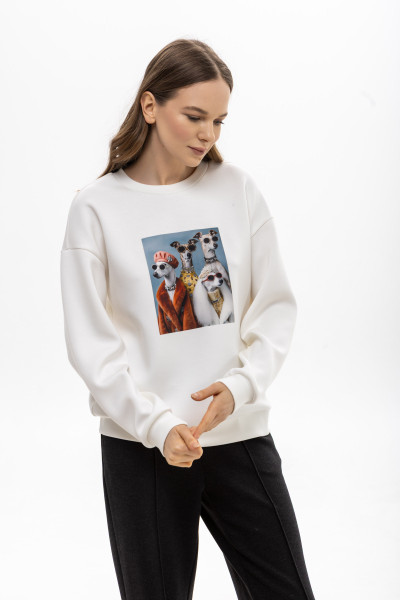 Трикотажний світшот молочного кольору Віолія 05