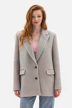 Жакет oversize з вовною блакитного кольору Ємісія 01