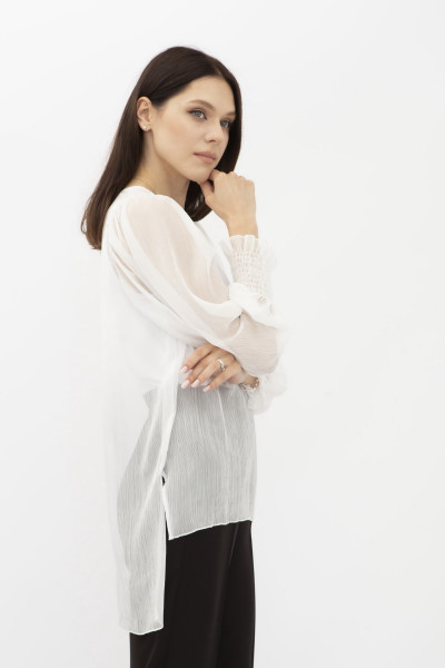 Молочна блуза з жатого шифону Анозія