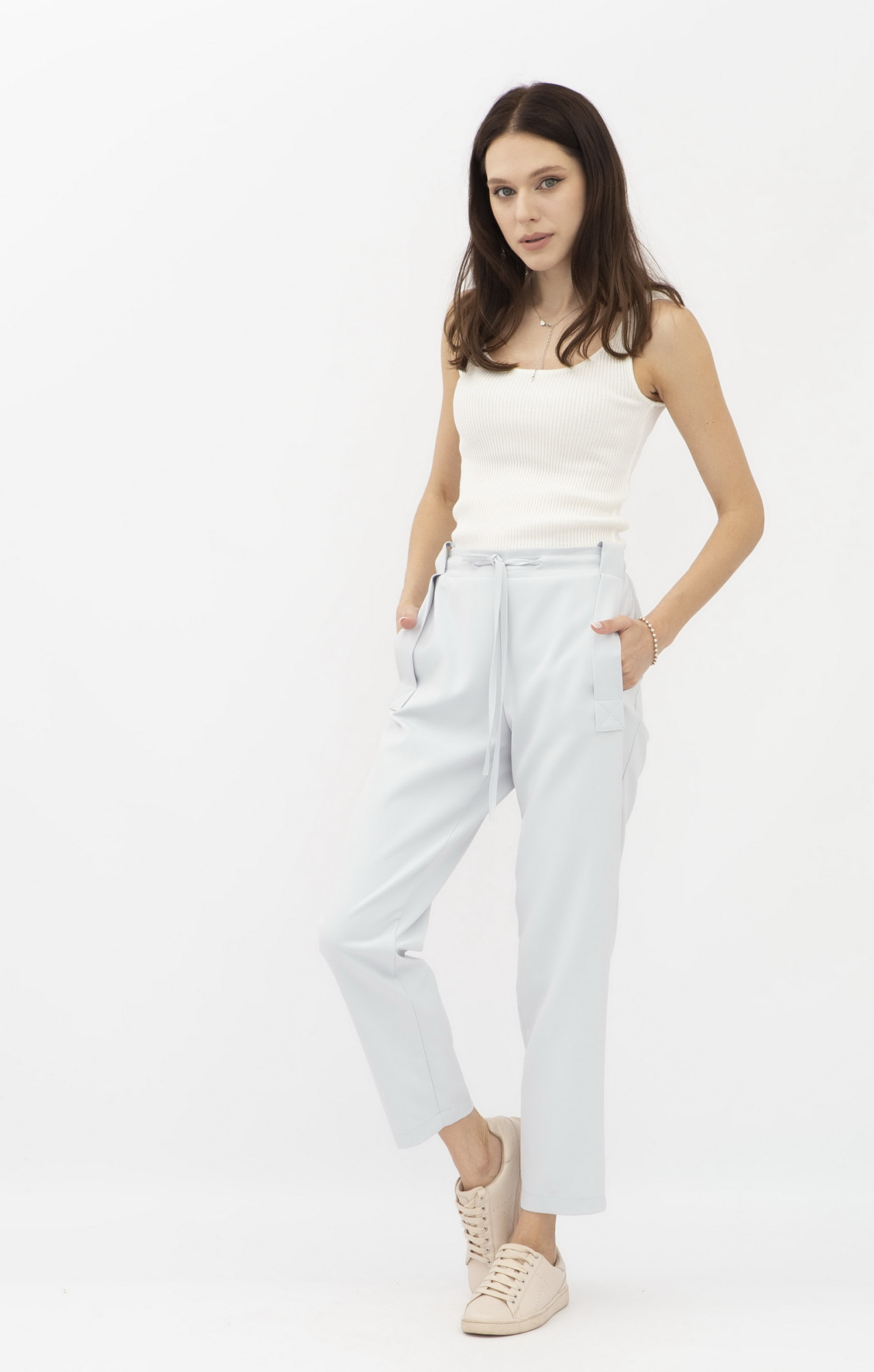 Штани прямого крою сірі Адом