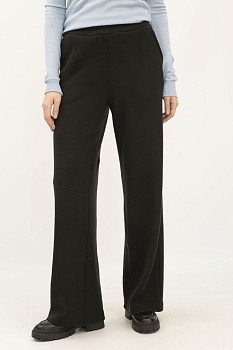 Прямі брюки з трикотажу чорного кольору Леура