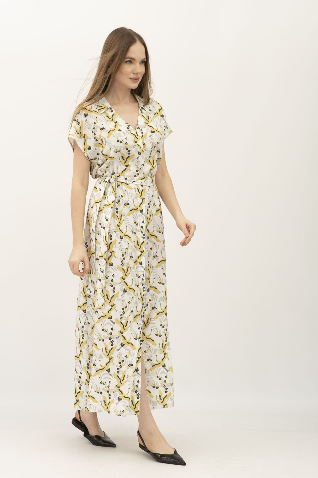 Літня сукня максі з бавовни у квітковий принт Гізель 01