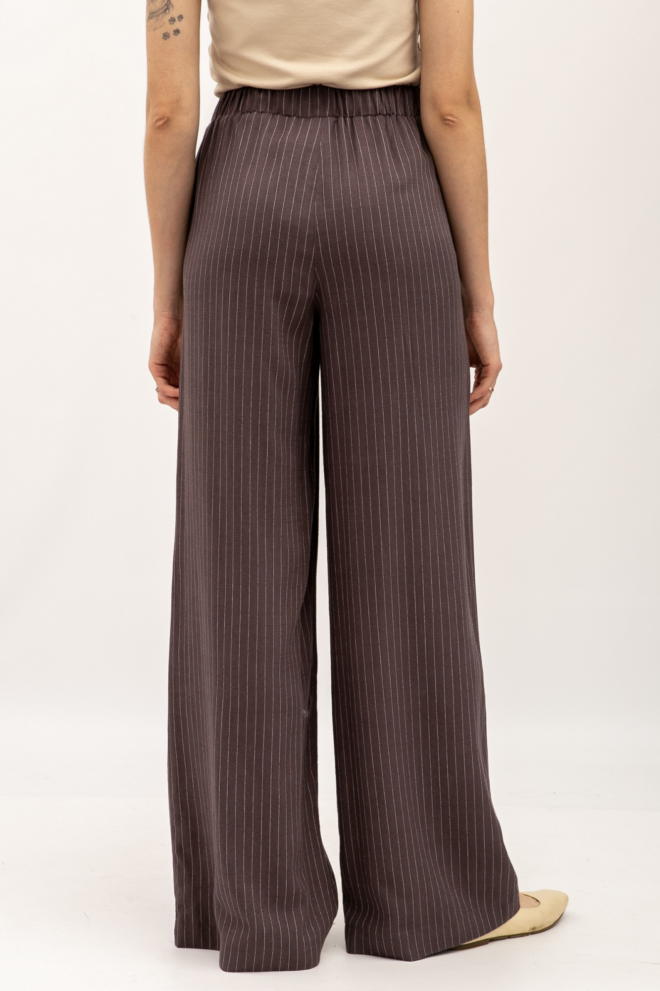 Брюки силуету палаццо коричневого кольору Ліліна