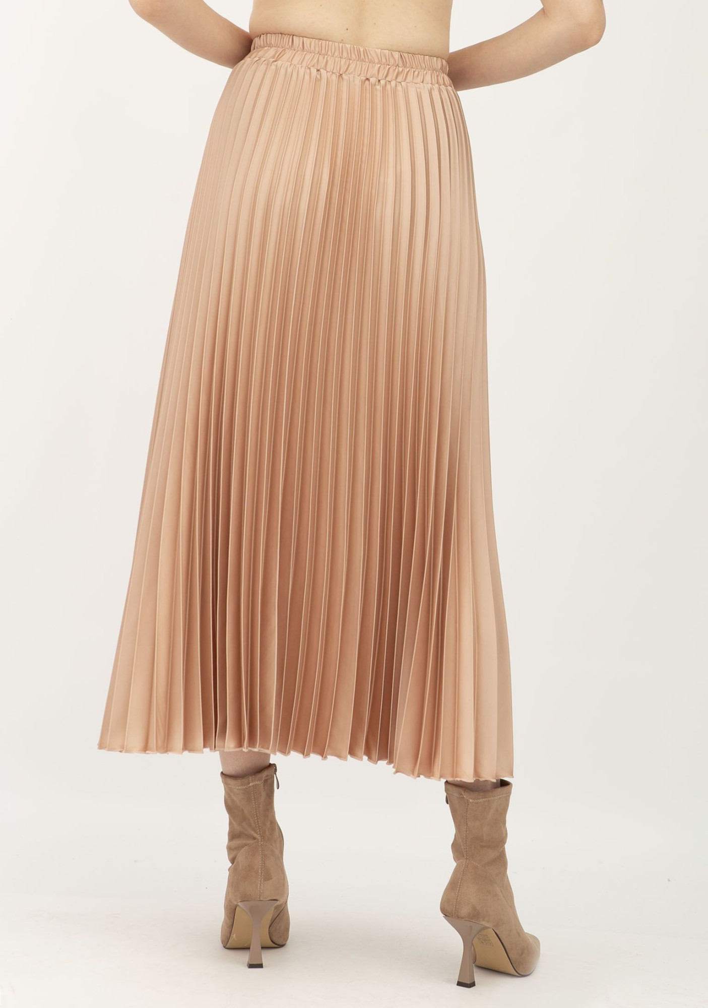 Спідниця гофре бежевого кольору Теріл 003