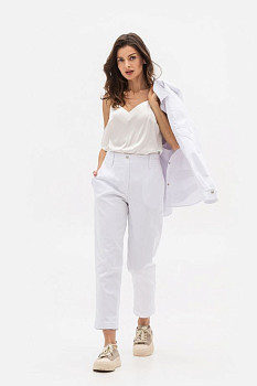 Брюки білого кольору з бавовни Зенера 01