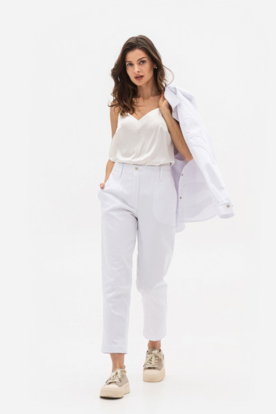 Брюки білого кольору з бавовни Зенера 01