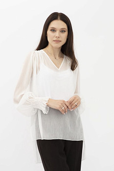 Молочна блуза з жатого шифону Анозія Молочна блуза з жатого шифону Анозія