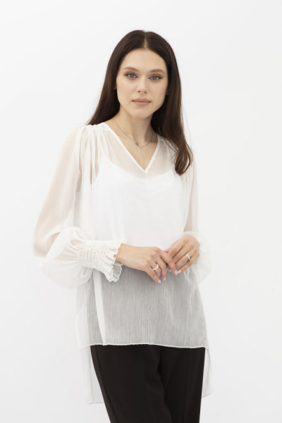 Молочна блуза з жатого шифону Анозія