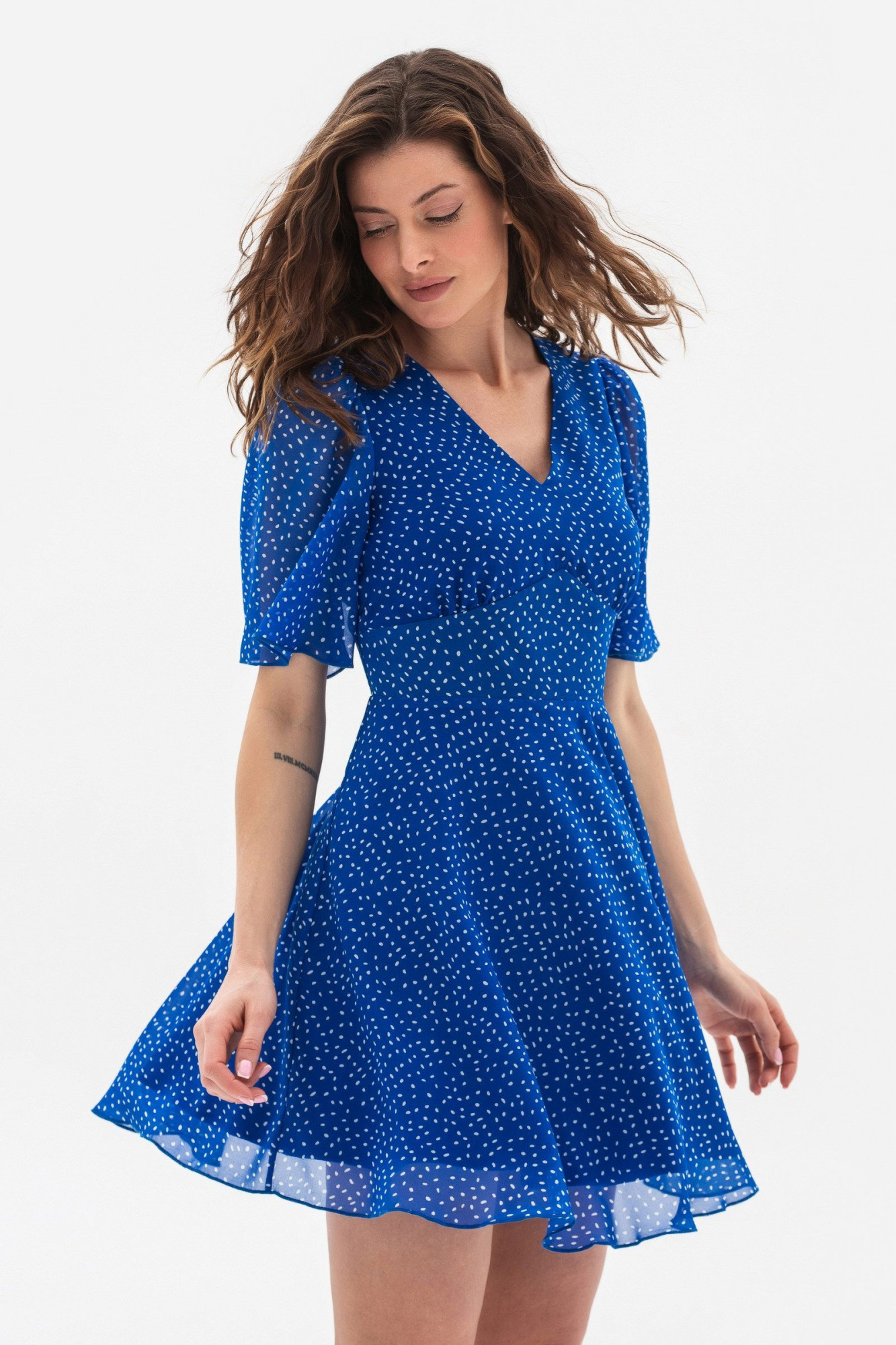 Шифонова сукні довжини міні синього кольору Сонора