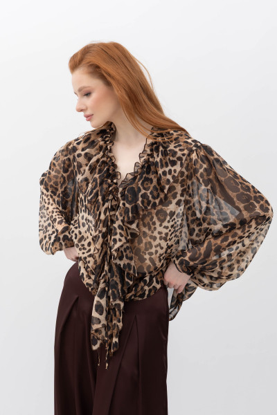 Шифонова блуза з леопардовим принтом Нілда 1