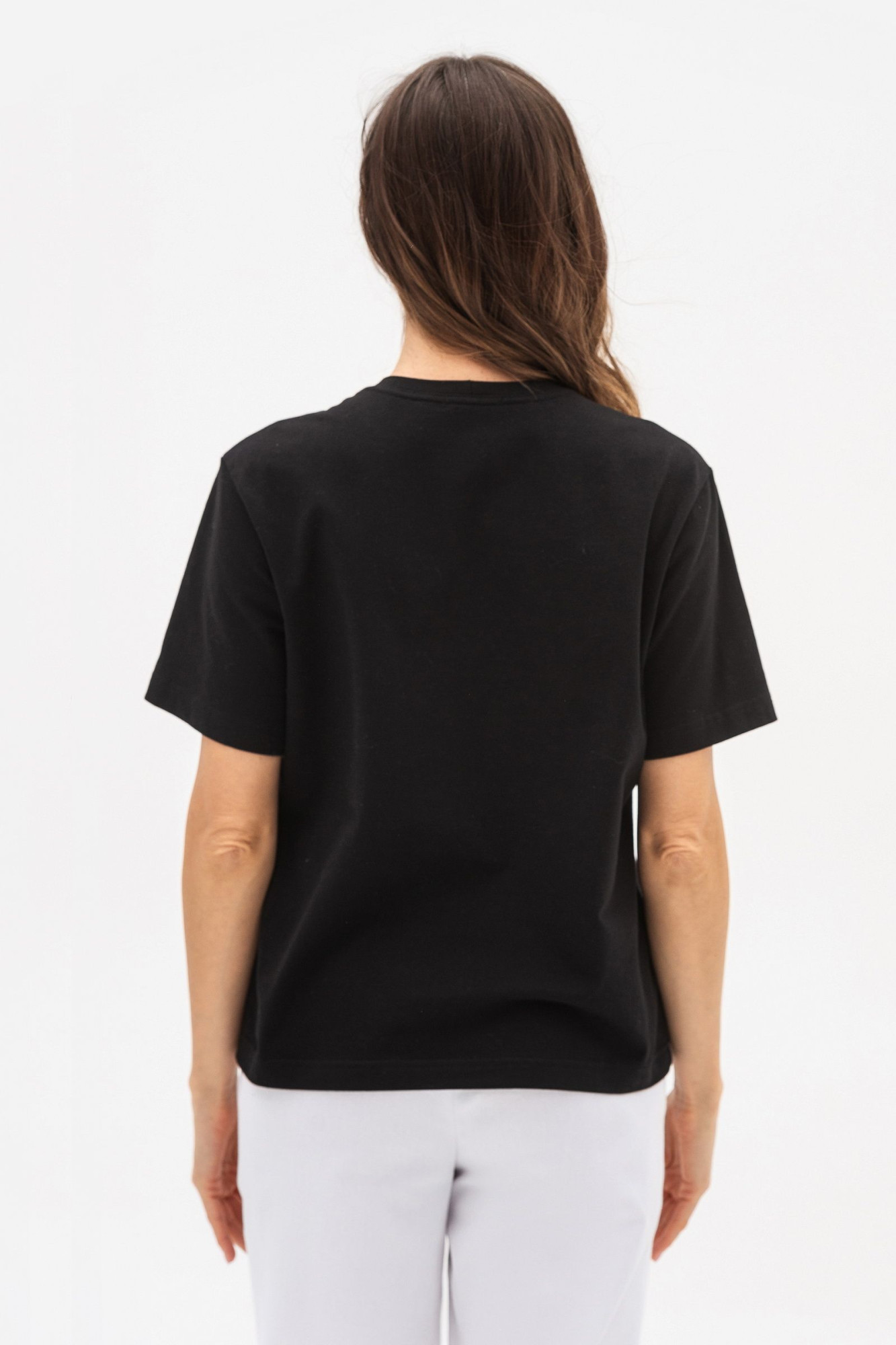 Трикотажна футболка чорного кольору Лаліса 01