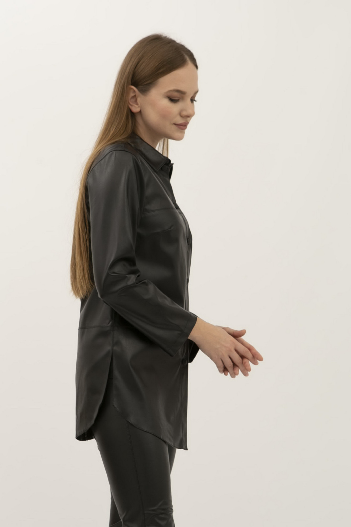 Сорочка прямого крою чорного кольору Сіфре 02