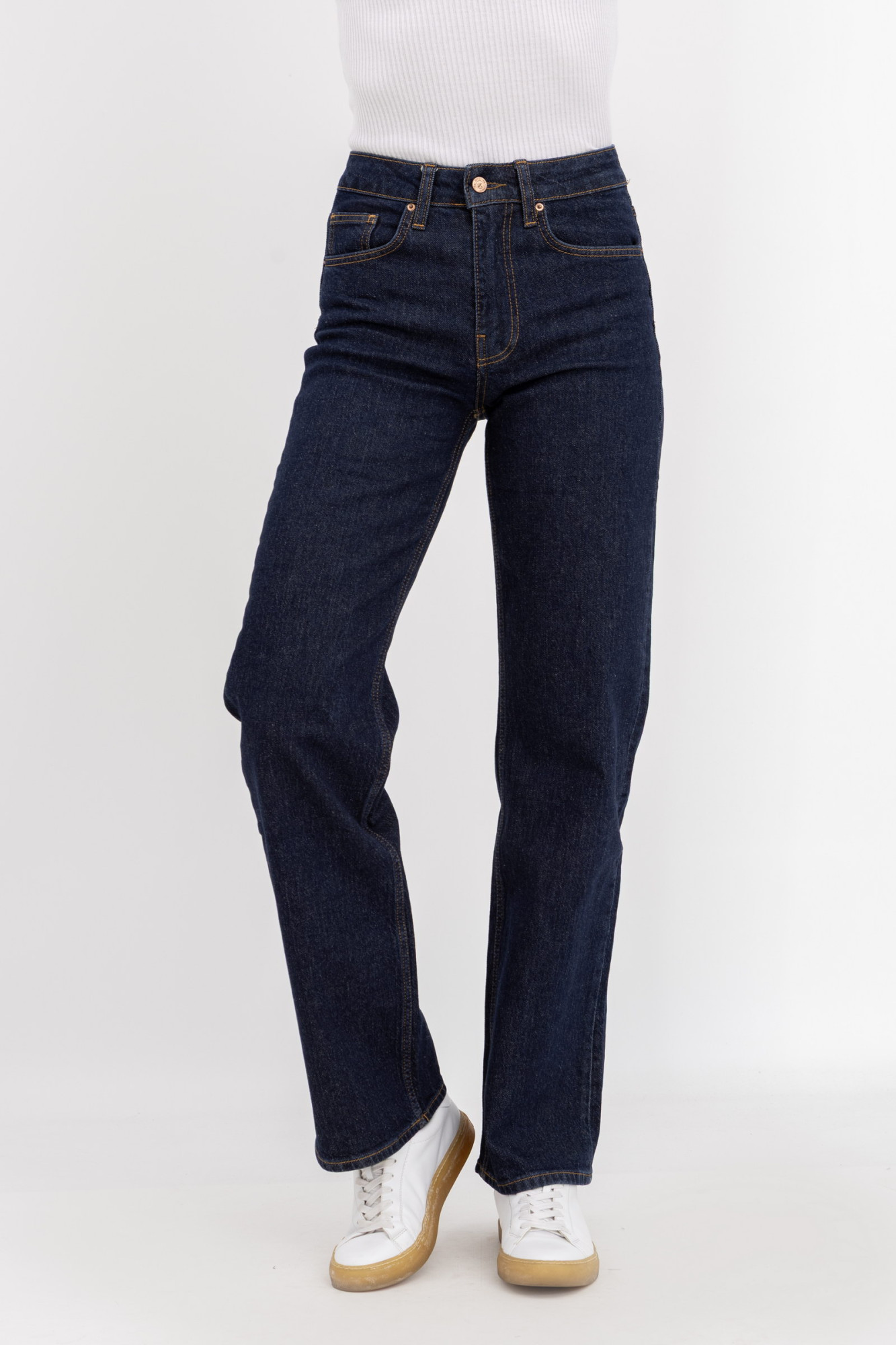 Темно-сині штани в стилі денім 251012091