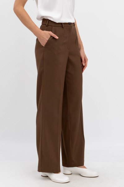 Брюки з костюмної тканини коричневого кольору Таріна 221