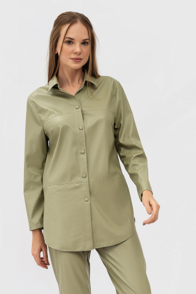 Подовжена сорочка прямого крою зеленого кольору Сіфре 03
