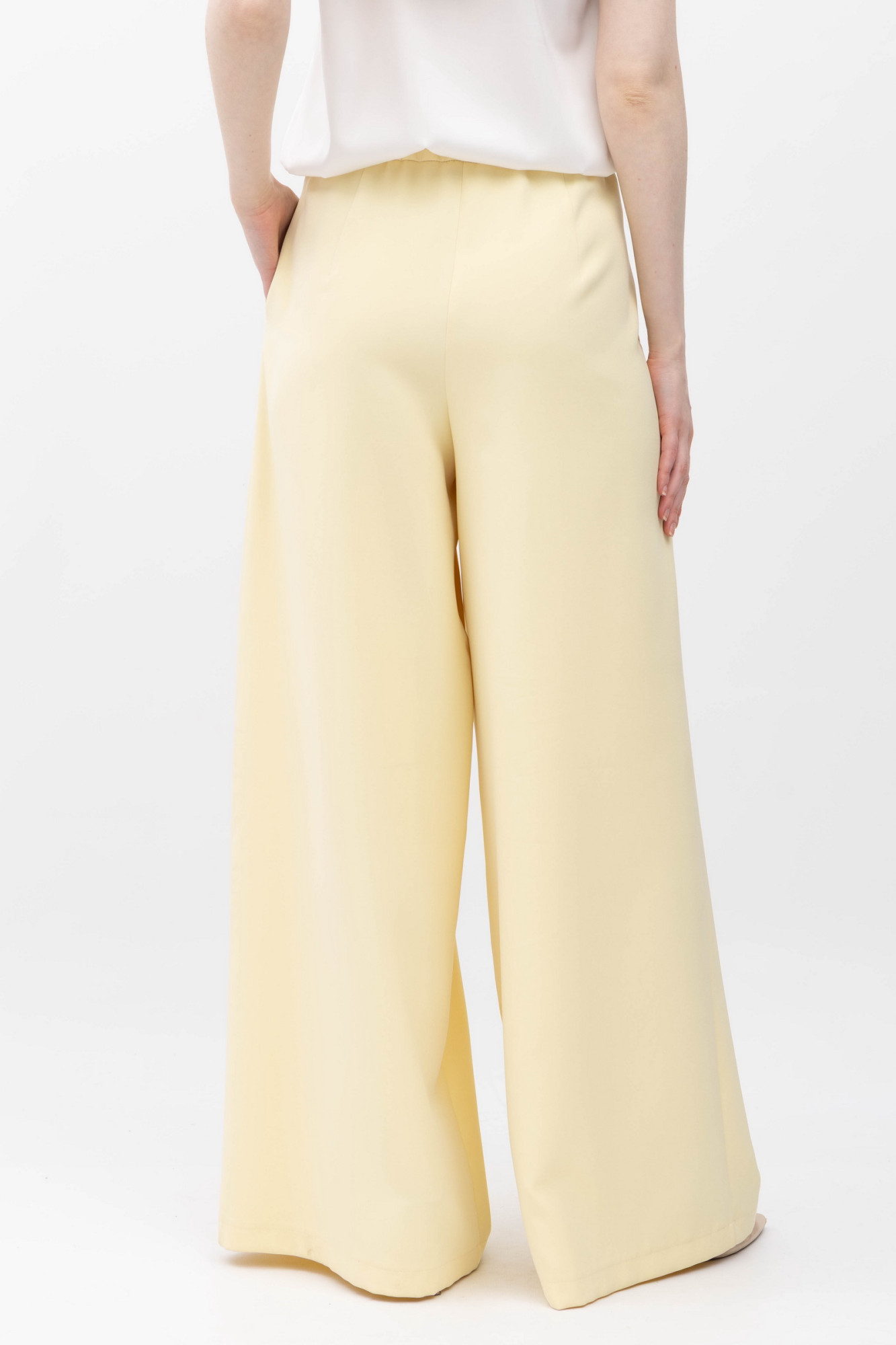 Широкі брюки з костюмної тканини жовтого  кольору Ліама 02