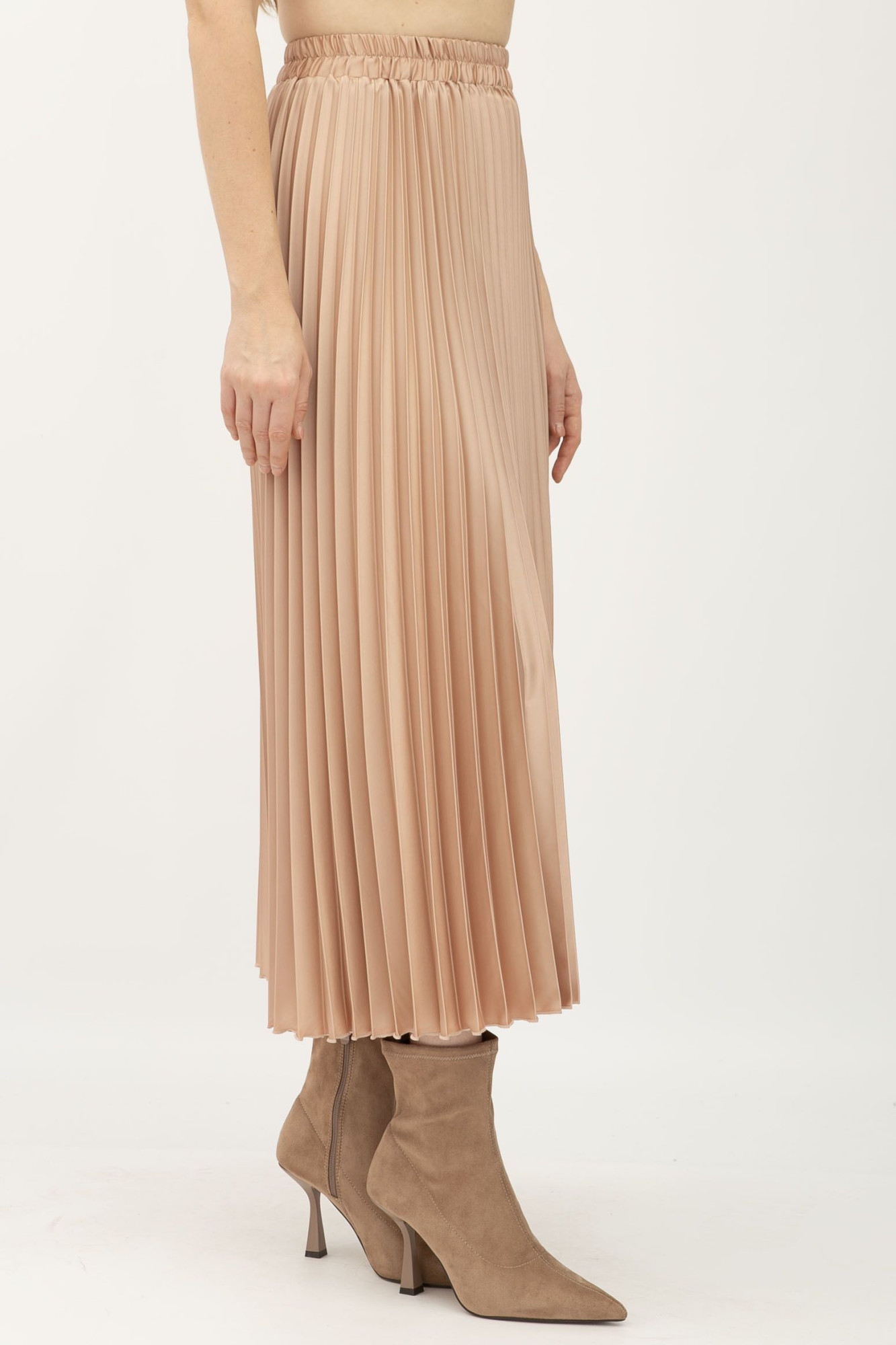 Спідниця гофре бежевого кольору Теріл 003