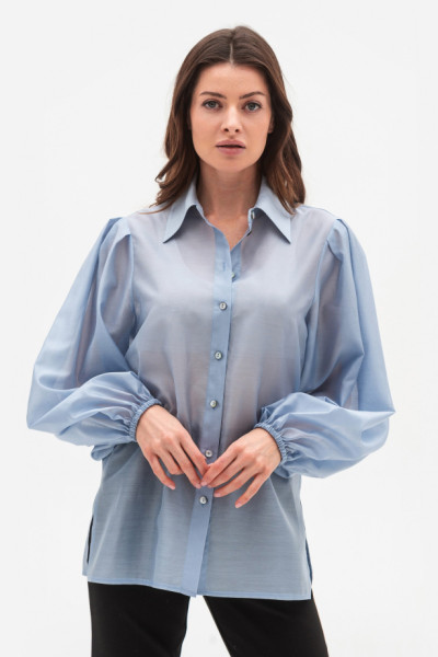 Блуза вільного крою блакитного кольору Левита