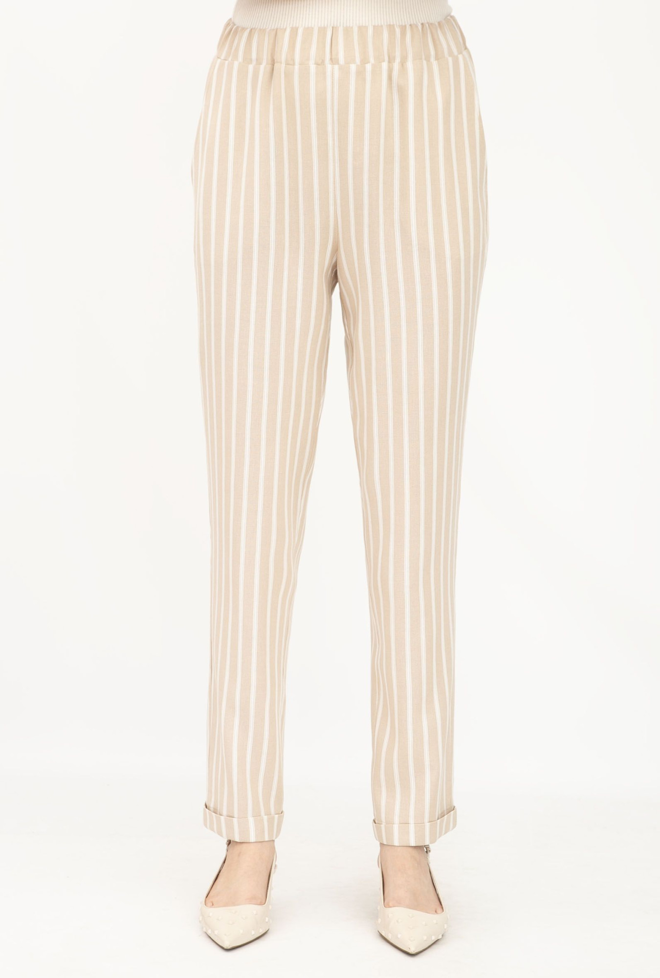 Костюм з льону бежевий жакет та брюки Данді 11