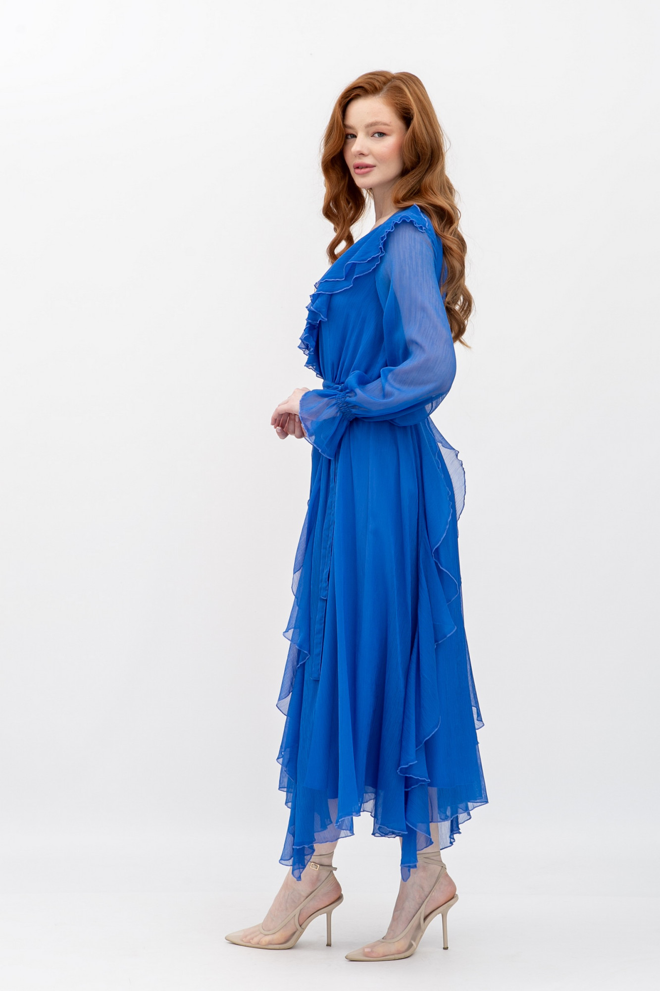 Шифонова сукня синього кольору Нірела 03