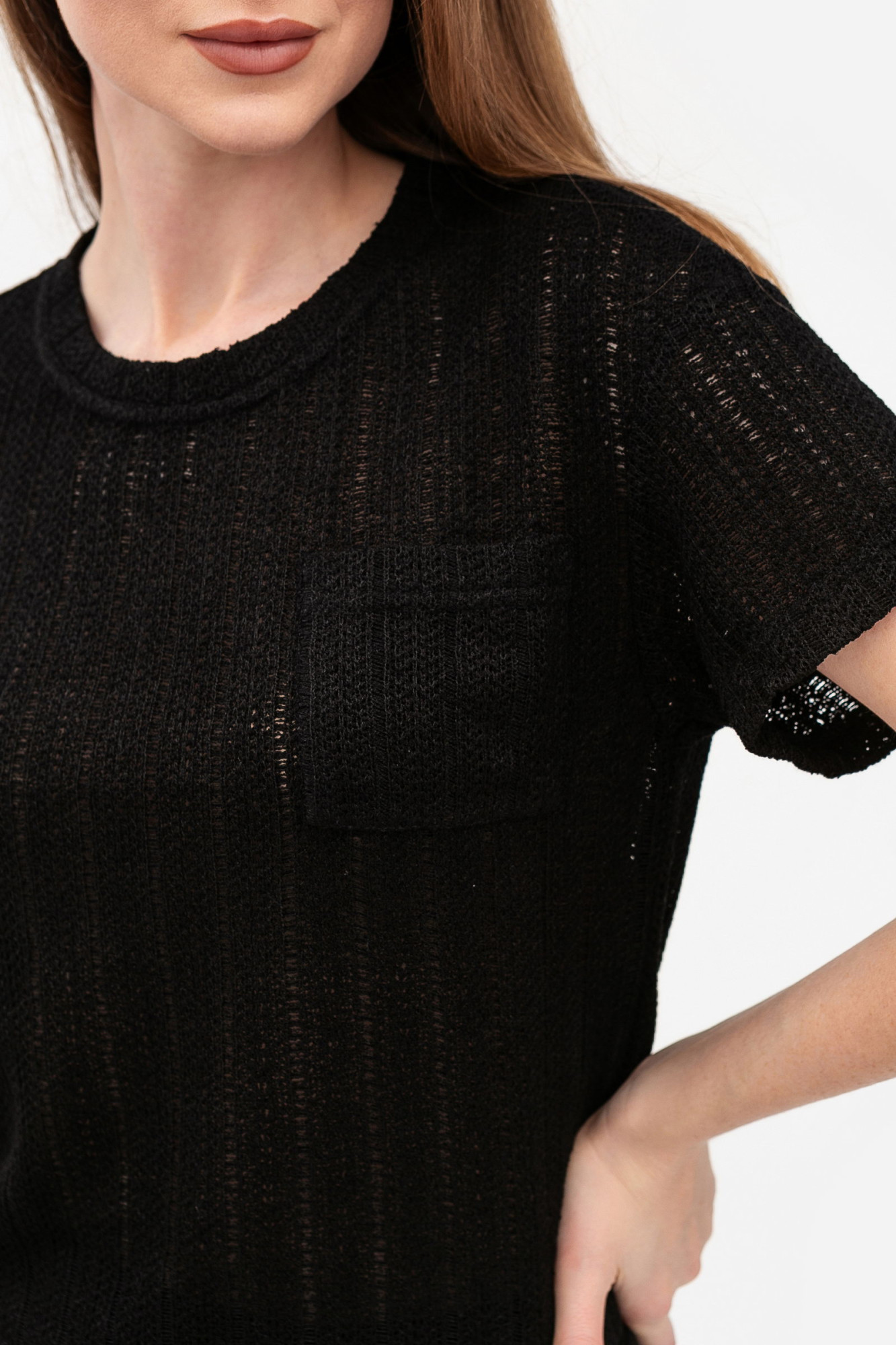 Трикотажна футболка чорного кольору Екліна 02