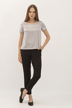 Блуза - футболка з шовку сіра Ламін 211