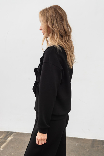 Світшот трикотажний чорний вільного силуету Оріне 01