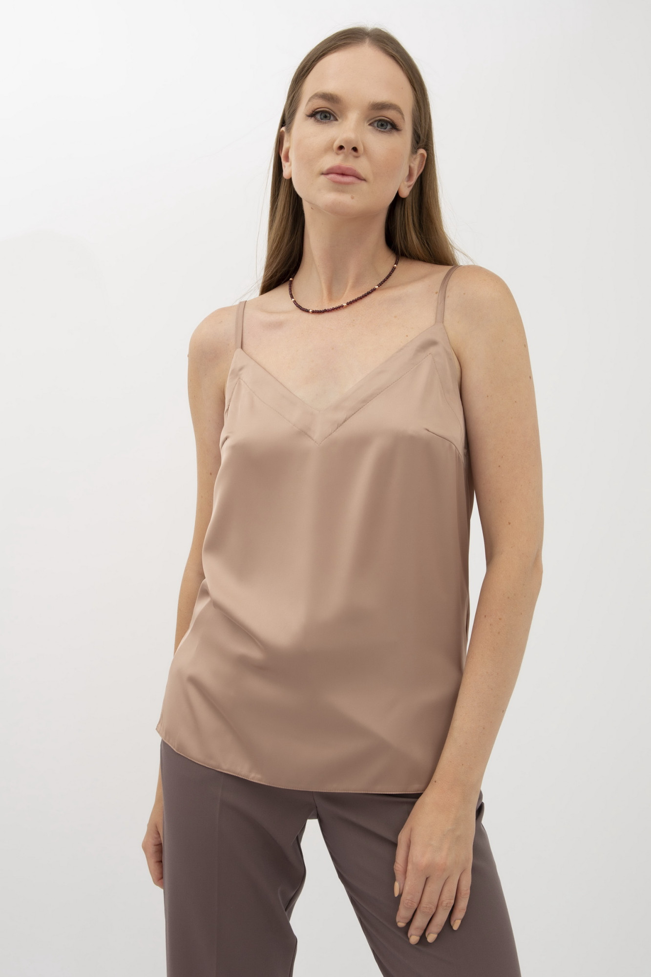 Коричнева майка на бретельках, що регулюються. Маркус 504