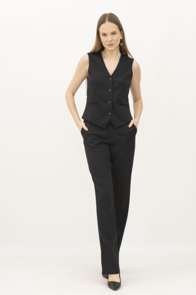 Жилет жіночий синій приталеного силуету Пафос 1