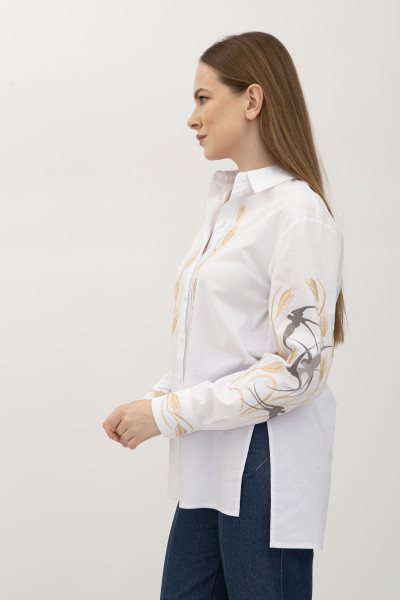 Жіноча сорочка біла з бавовни Пайк