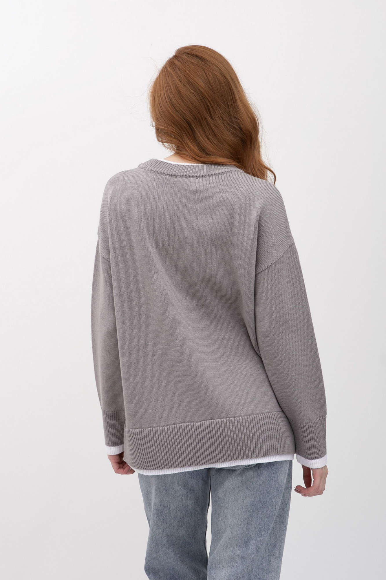 Сірий  джемпер прямого крою 25207300