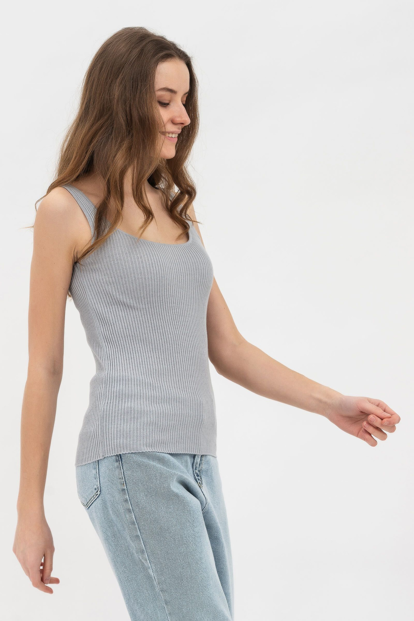 Сіра трикотажна майка 2210044В