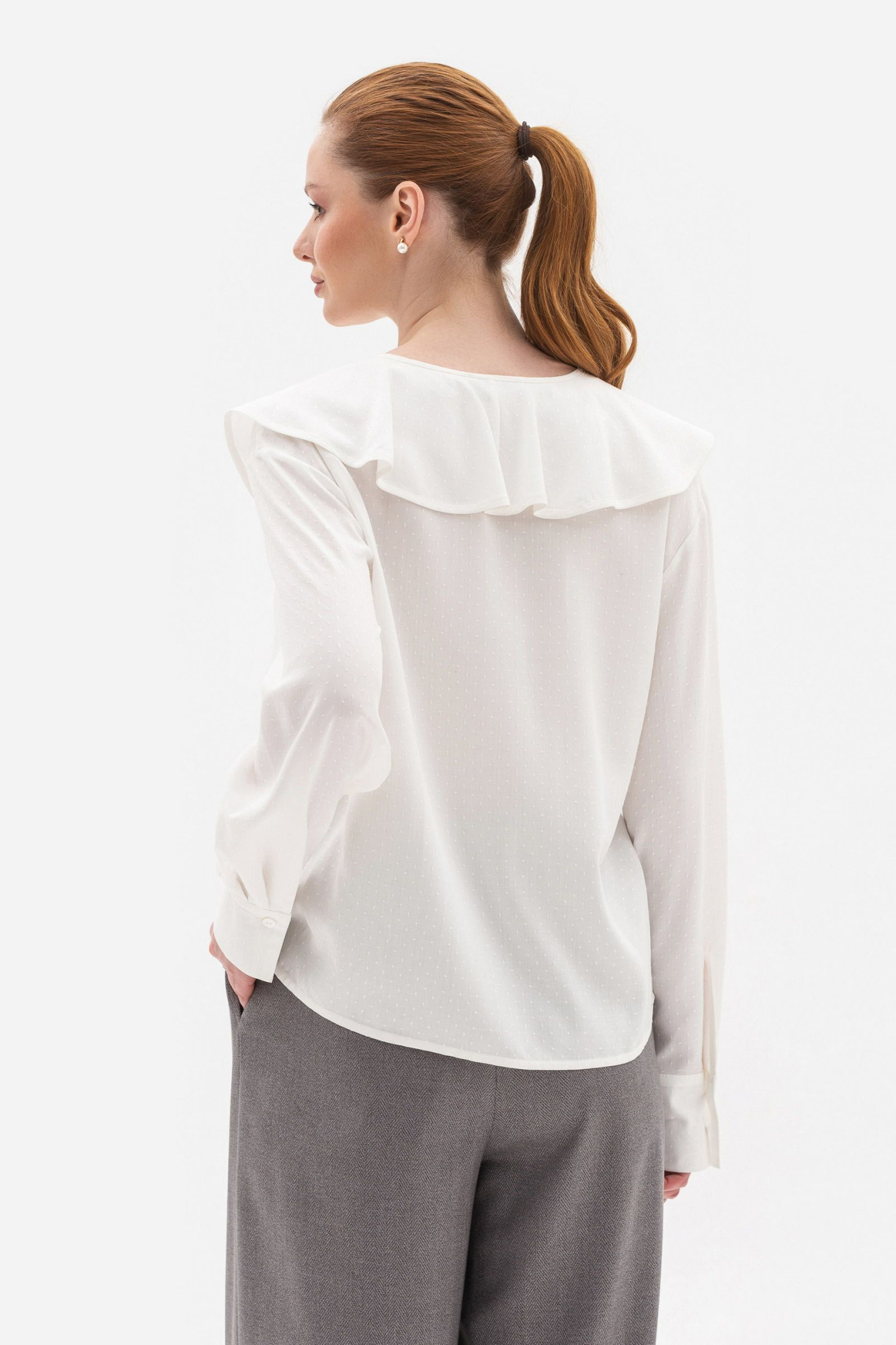 Блуза прямого силуету молочного кольору Еліора