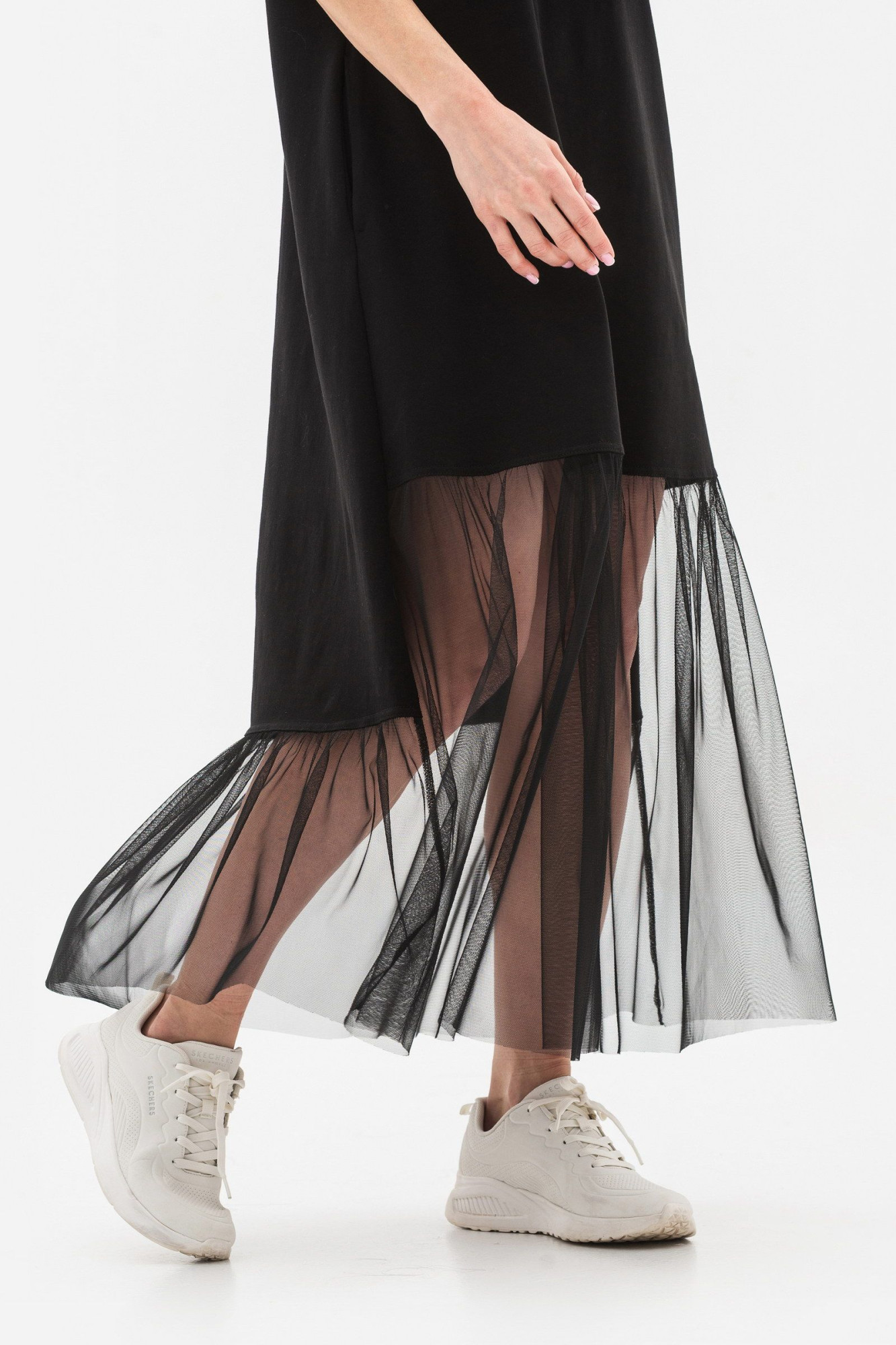 Трикотажна сукня вільного силуету чорного кольору Селера