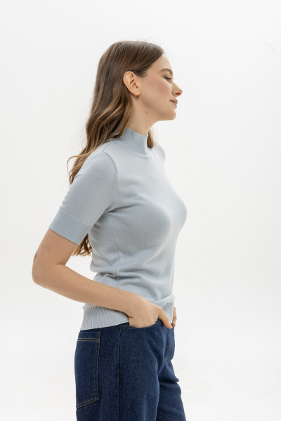 Гольф блакитного кольору з коротким рукавом 28591/2026