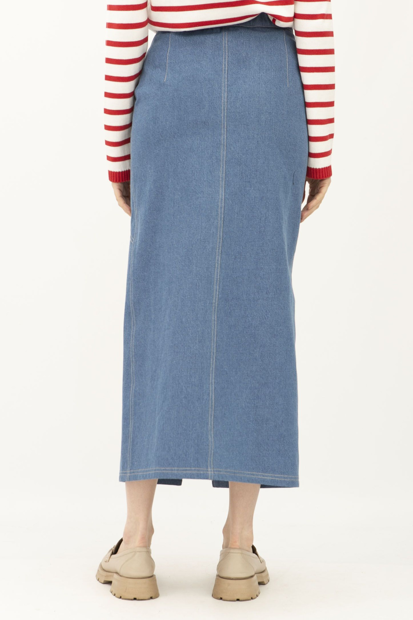 Спідниця міді денім синього кольору Адагер 1