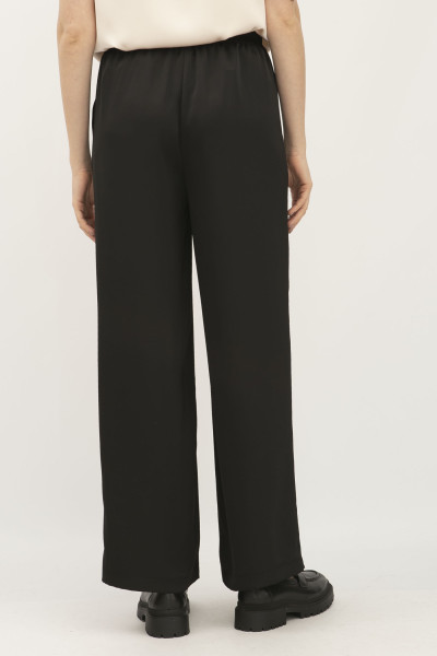 Вільні штани із сатину на резинці чорного кольору Ріяз 701