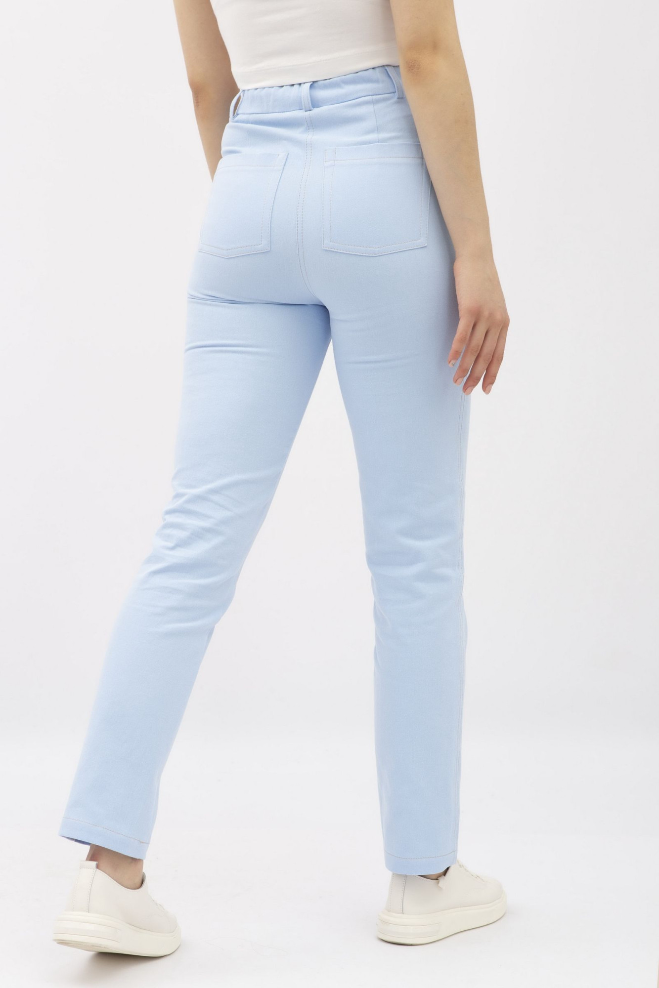 Брюки в стилі денім з котону блакитного кольору Сторі 02