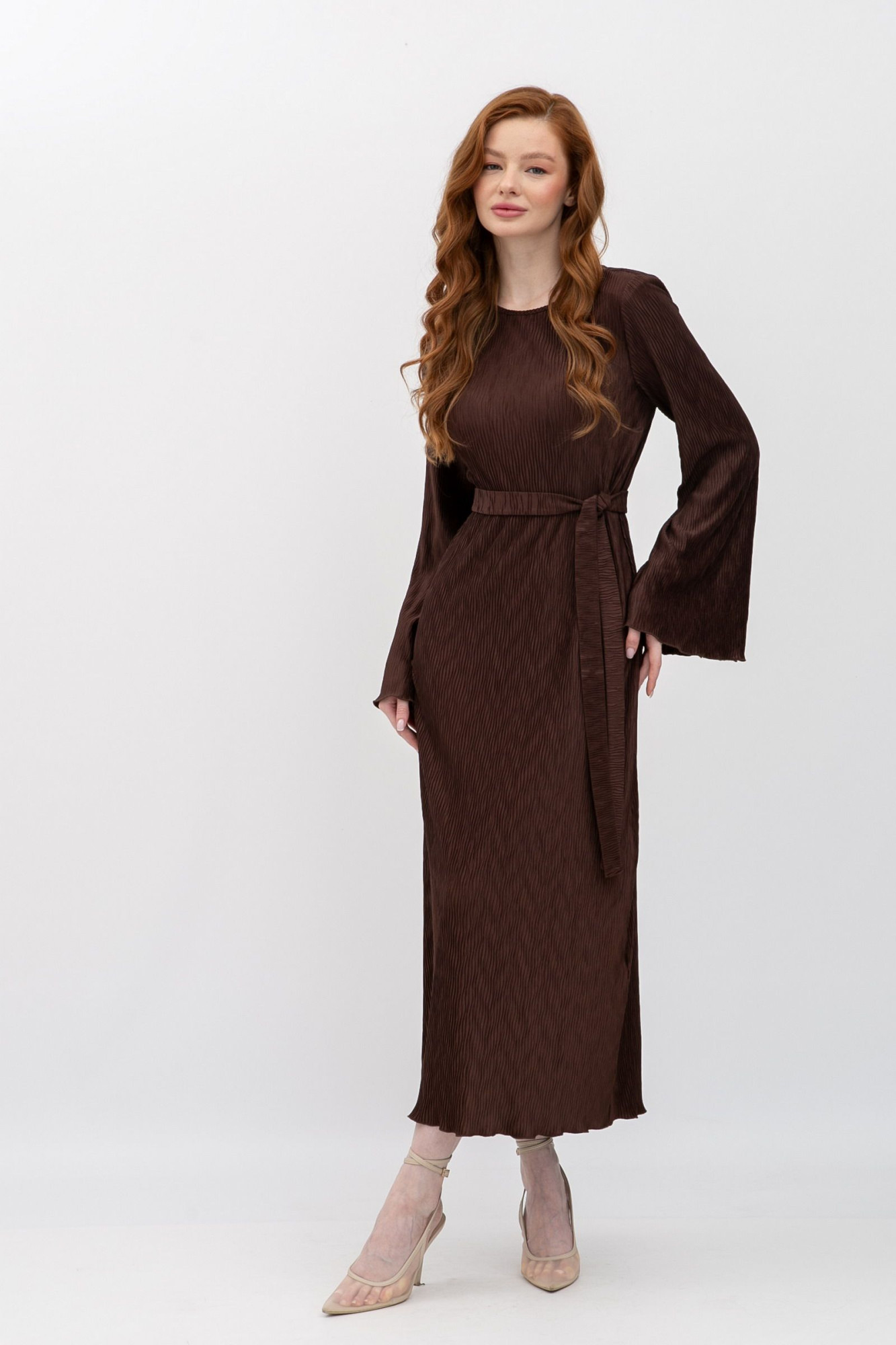 Шифонова сукня коричневого кольору Сандал 02