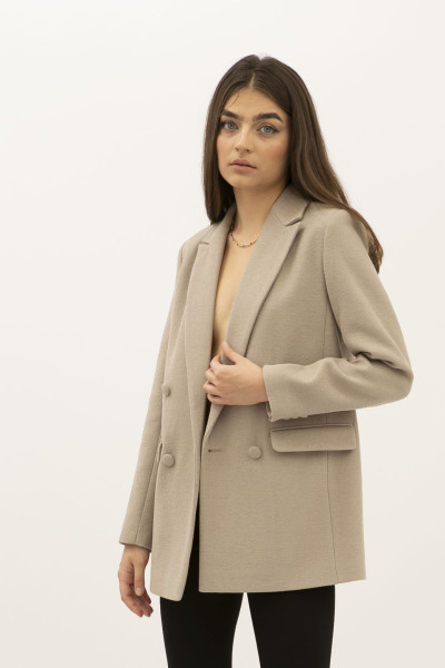 Класичний жіночий двобортний жакет з лацканом та з англійським коміром Ніру 06