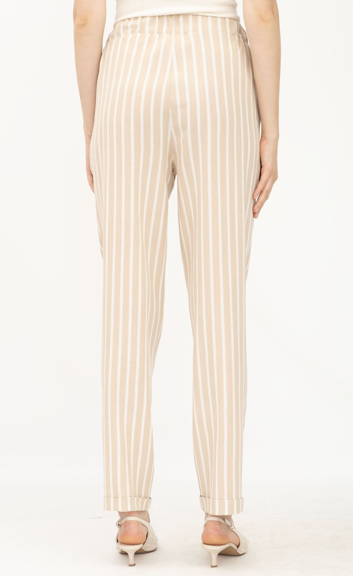 Костюм з льону бежевий жакет та брюки Данді 11