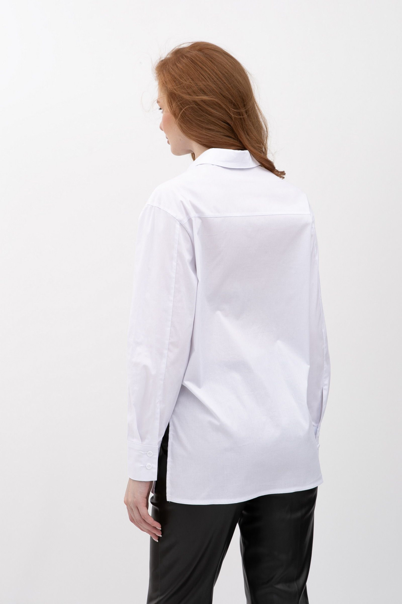 Блуза біла з бавовни подовжена Крума 21