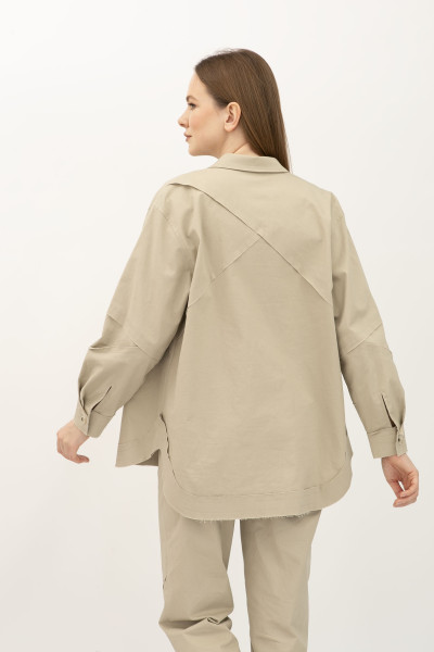 Сорочка з котону вільного силуету бежевого кольру Сабель 01
