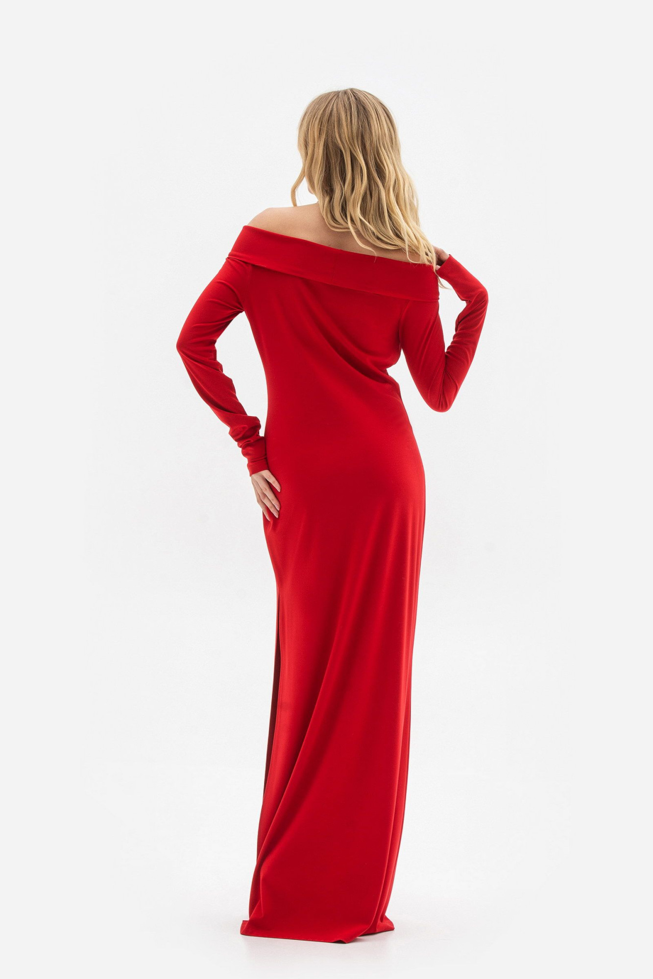 Трикотажна сукня довжини максі червоного кольору Вілея