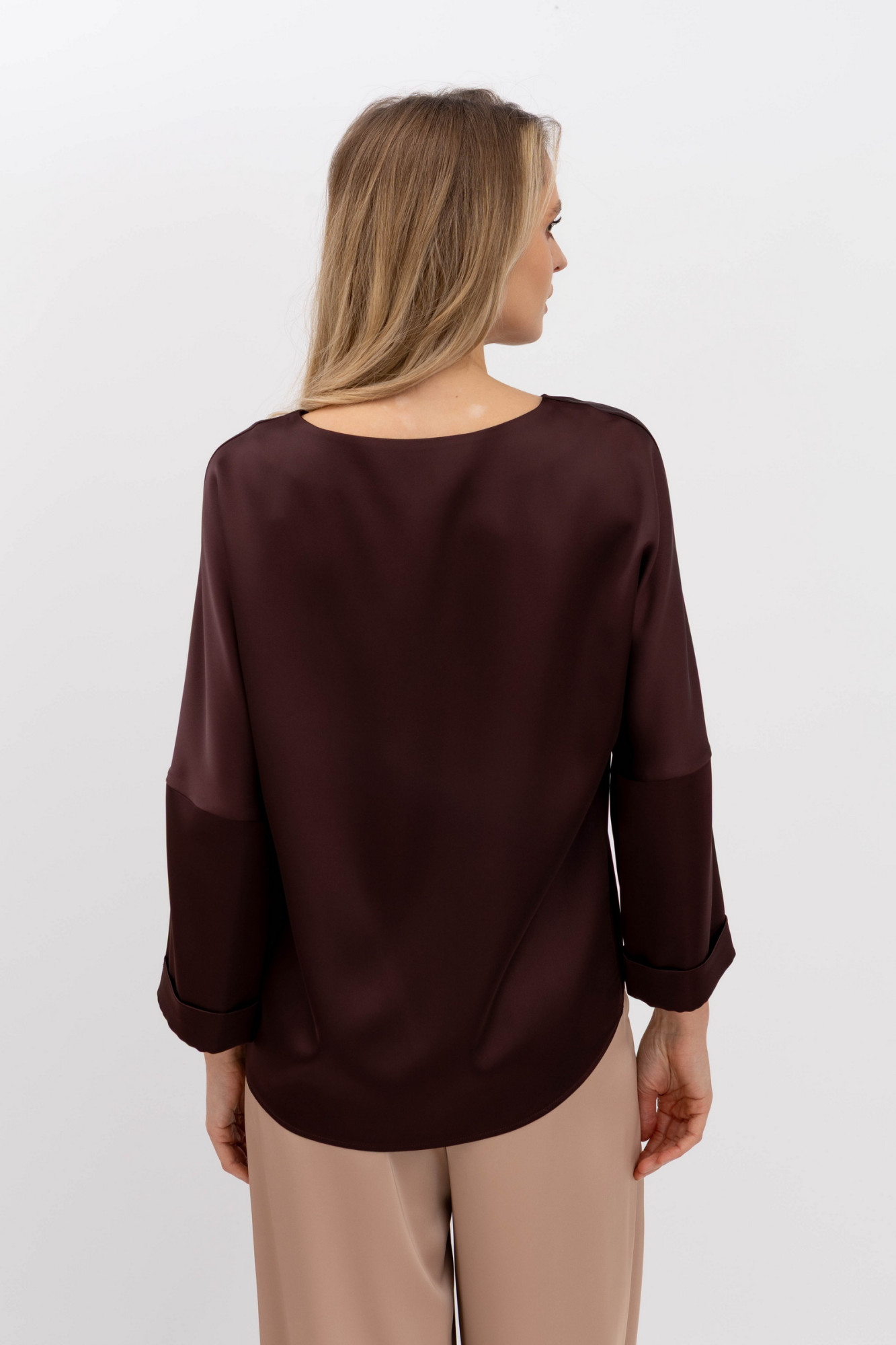 Жіноча шовкова блуза коричневого кольору Нісса 101