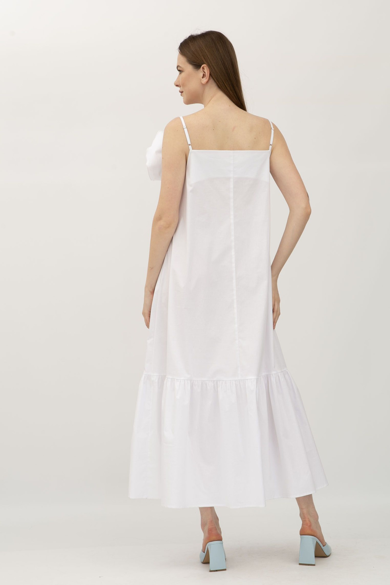 Максі сарафан на бретелях білий Ларуа 01